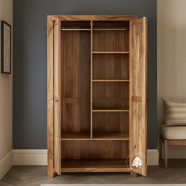 Prosta Szafa z Litego Drewna w Nowoczesnym, Minimalistycznym