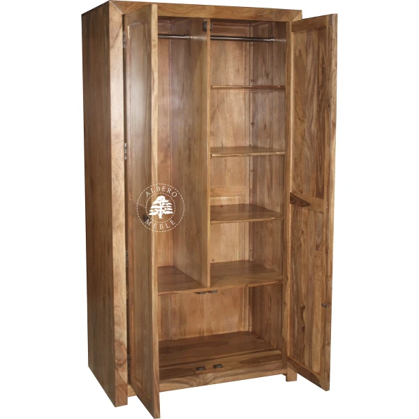 Prosta Szafa z Litego Drewna w Nowoczesnym, Minimalistycznym