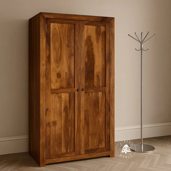 Prosta Szafa z Litego Drewna w Nowoczesnym, Minimalistycznym