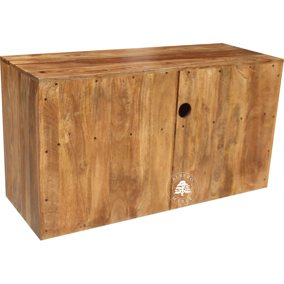 Drewniana szafka RTV z dwiema szufladami