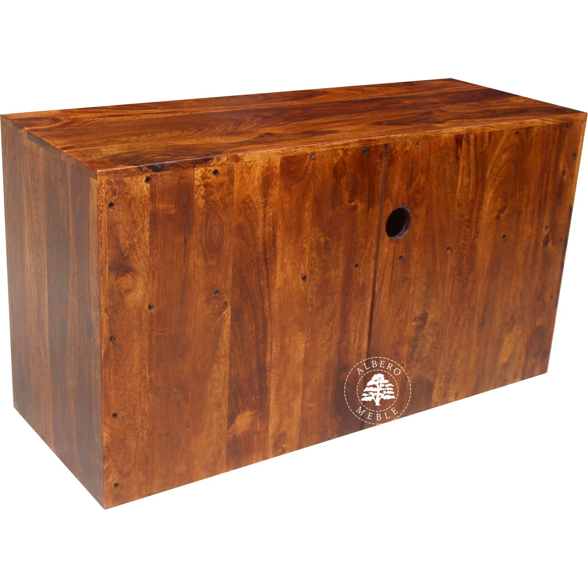 Drewniana szafka RTV z dwiema szufladami