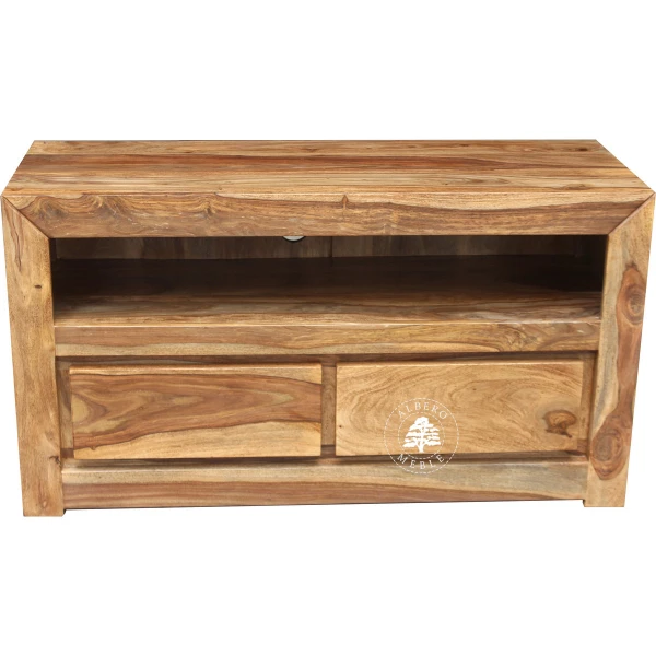 Drewniana szafka RTV z dwiema szufladami