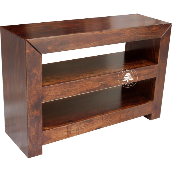 Nowoczesny drewniany regał na sprzęt RTV i audio