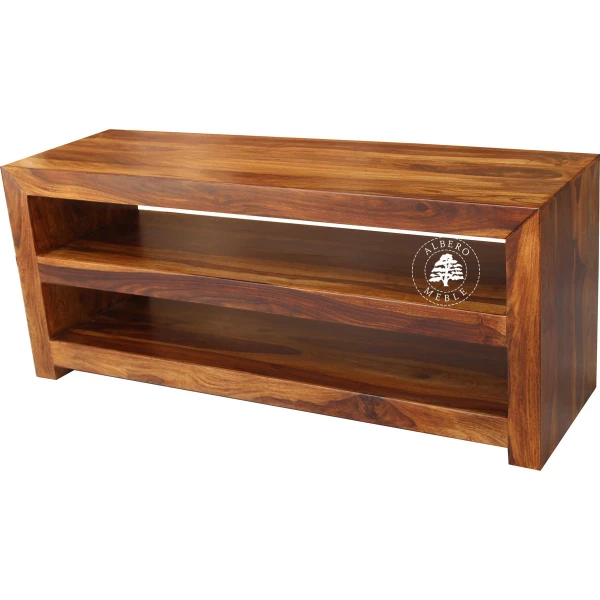 Nowoczesny drewniany regał na sprzęt RTV i audio