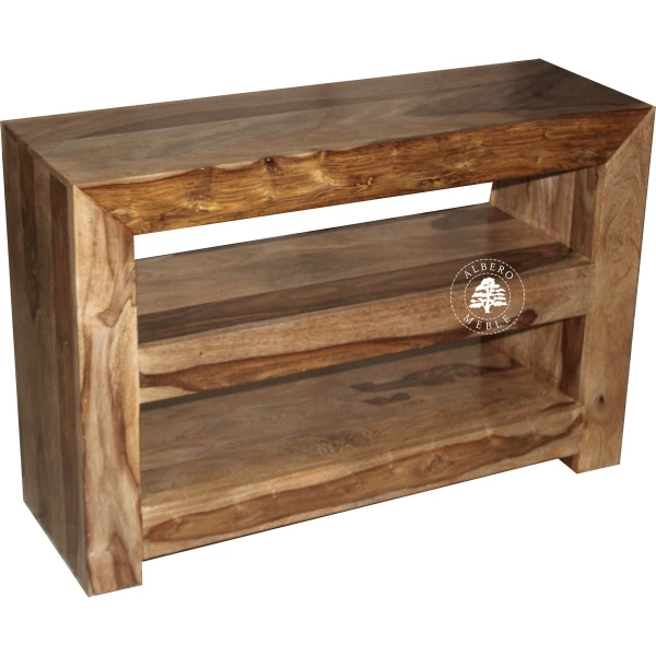 Nowoczesny drewniany regał na sprzęt RTV i audio