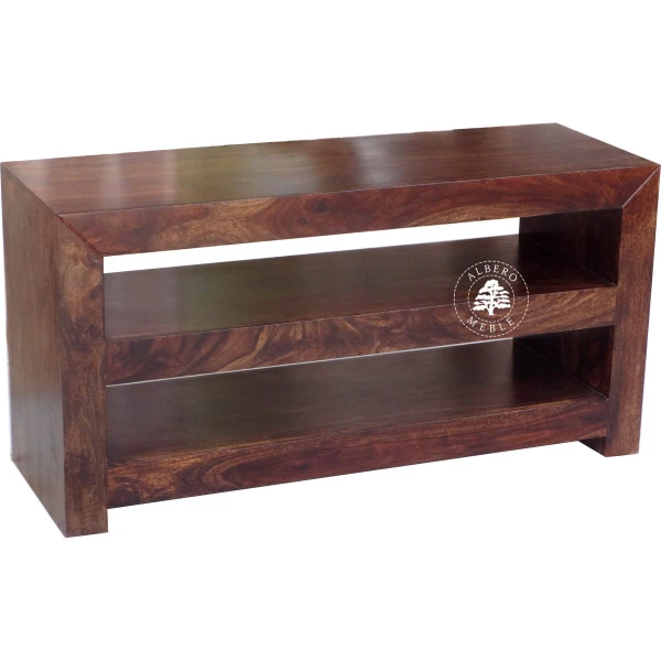 Nowoczesny drewniany regał na sprzęt RTV i audio