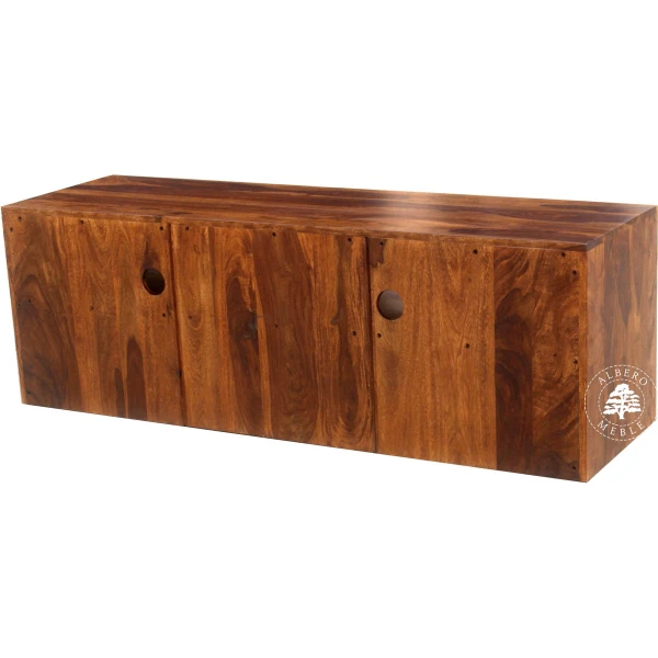 Niska drewniana szafka z szufladami do salonu