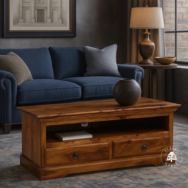 Klasyczna kolonialna komoda telewizyjna z palisandru