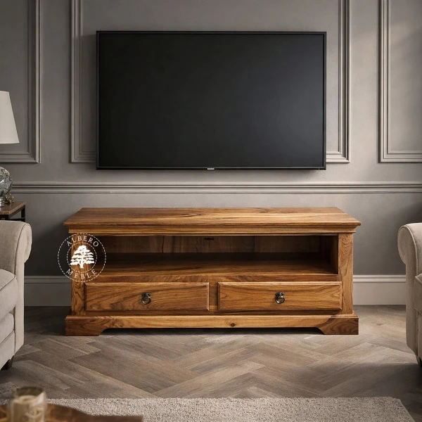 Klasyczna kolonialna komoda telewizyjna z palisandru