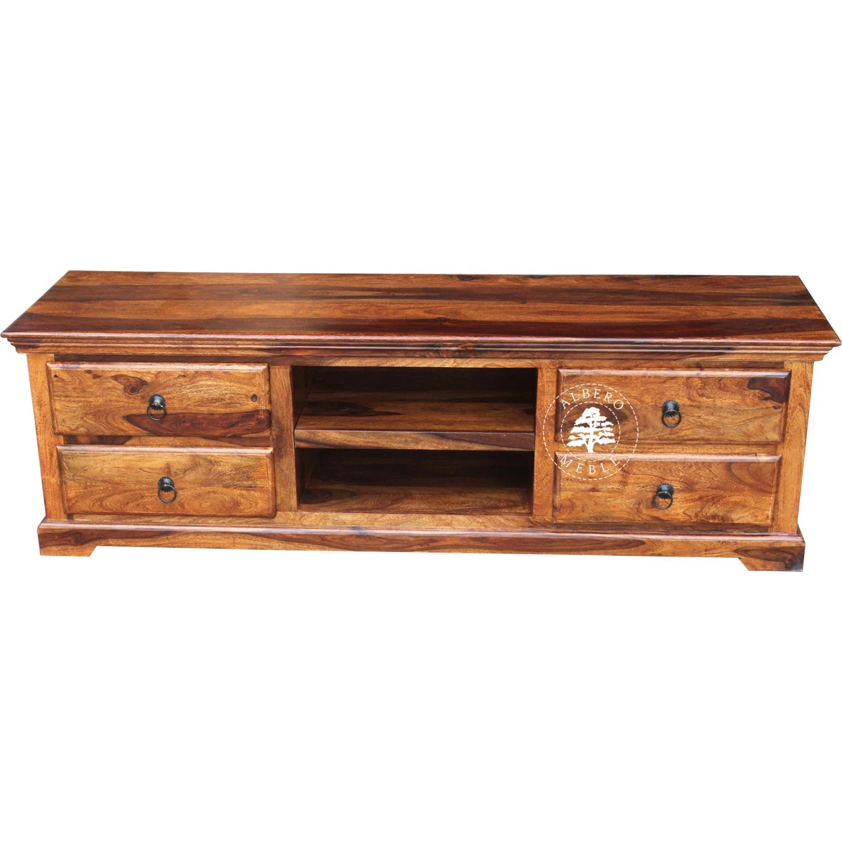 Klasyczna szafka RTV wykonana ręcznie z drewna