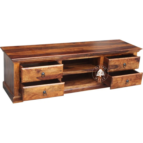 Klasyczna szafka RTV wykonana ręcznie z drewna