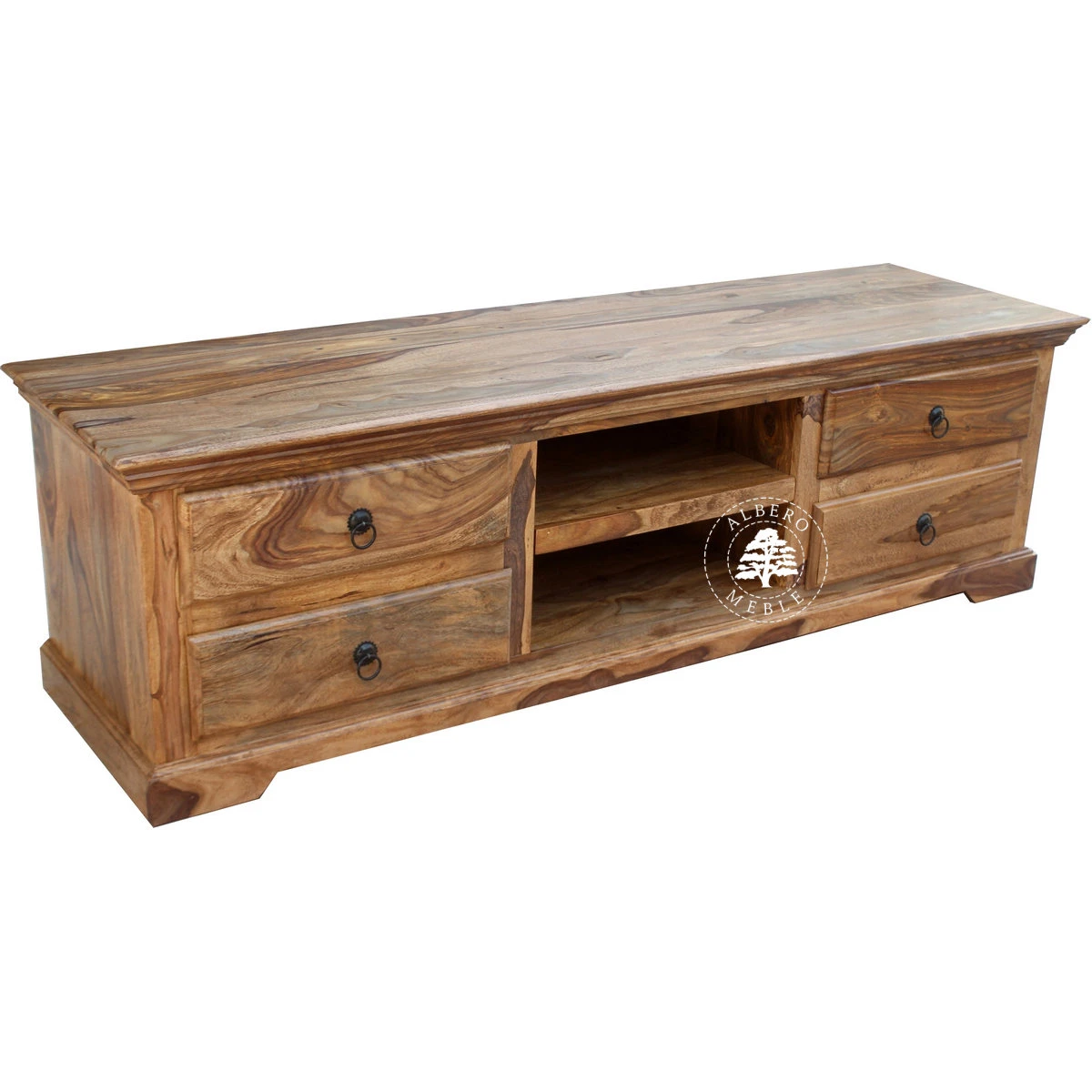 Klasyczna szafka RTV wykonana ręcznie z drewna