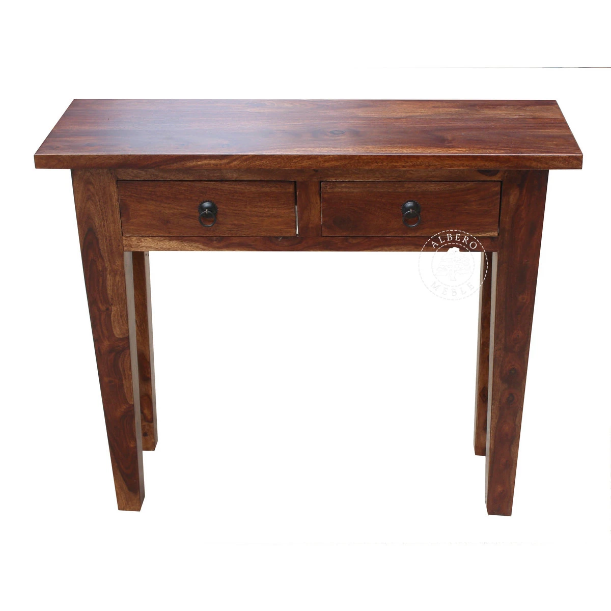 Mała stylowa konsola drewniana do przedpokoju z szufladami