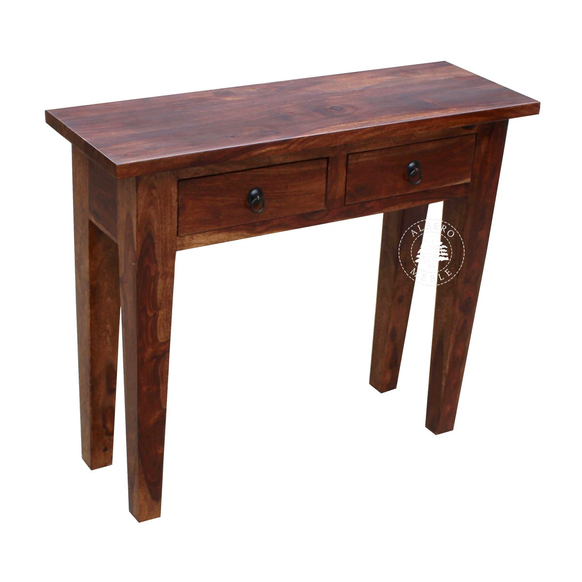 Mała stylowa konsola drewniana do przedpokoju z szufladami