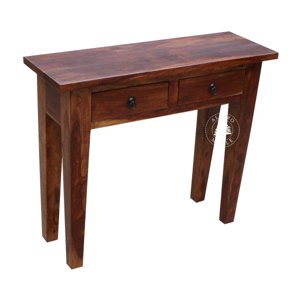 Mała stylowa konsola drewniana do przedpokoju z szufladami