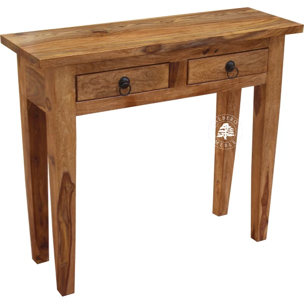 Mała stylowa konsola drewniana do przedpokoju z szufladami