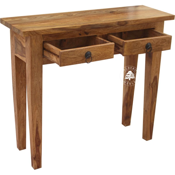 Mała stylowa konsola drewniana do przedpokoju z szufladami