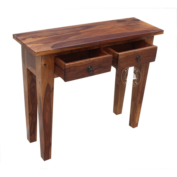 Mała stylowa konsola drewniana do przedpokoju z szufladami