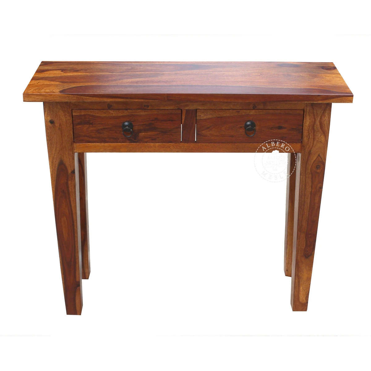 Mała stylowa konsola drewniana do przedpokoju z szufladami