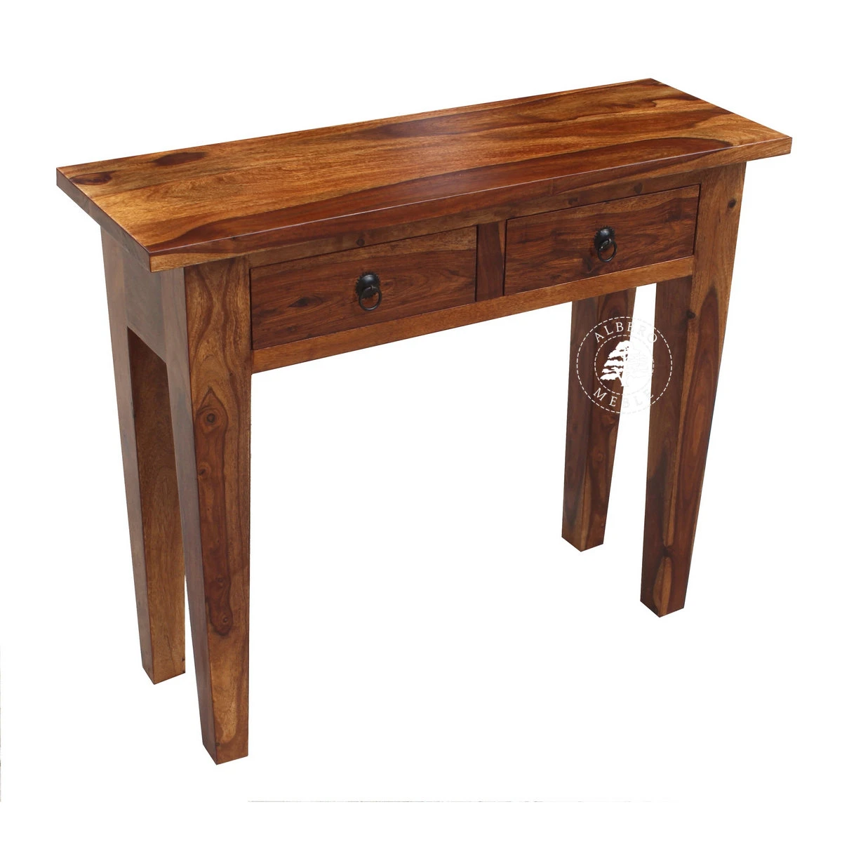 Mała stylowa konsola drewniana do przedpokoju z szufladami