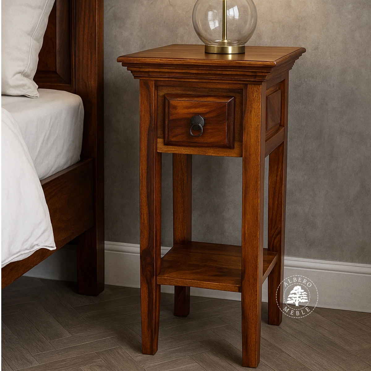 Mała klasyczna konsola z drewna litego palisander