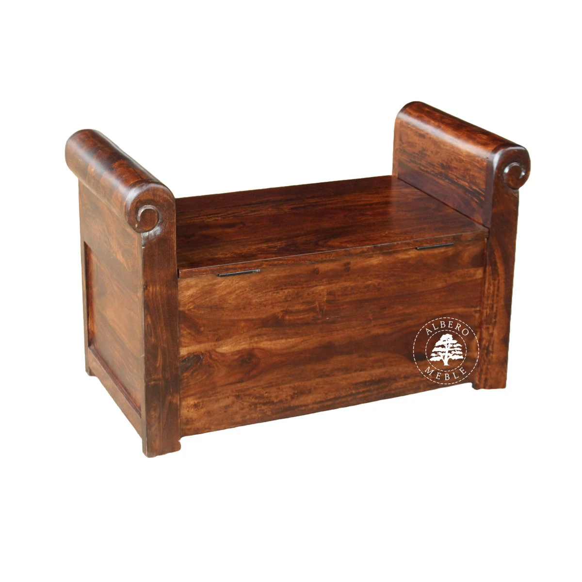 Mała skrzynia wykonana z drewna palisander indyjski
