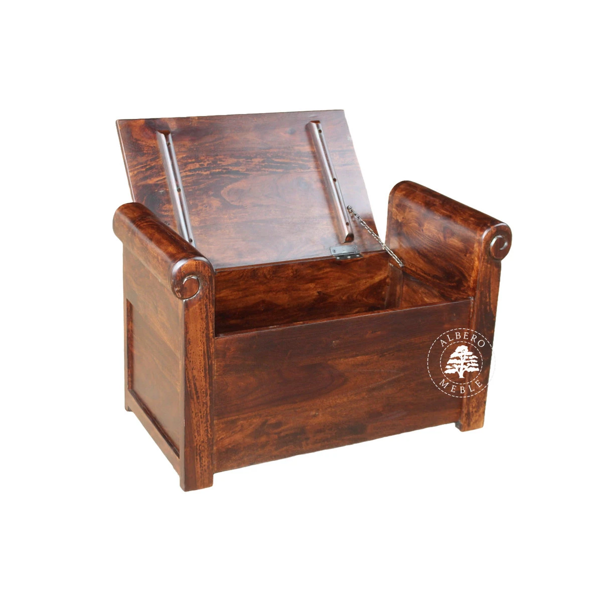 Mała skrzynia wykonana z drewna palisander indyjski