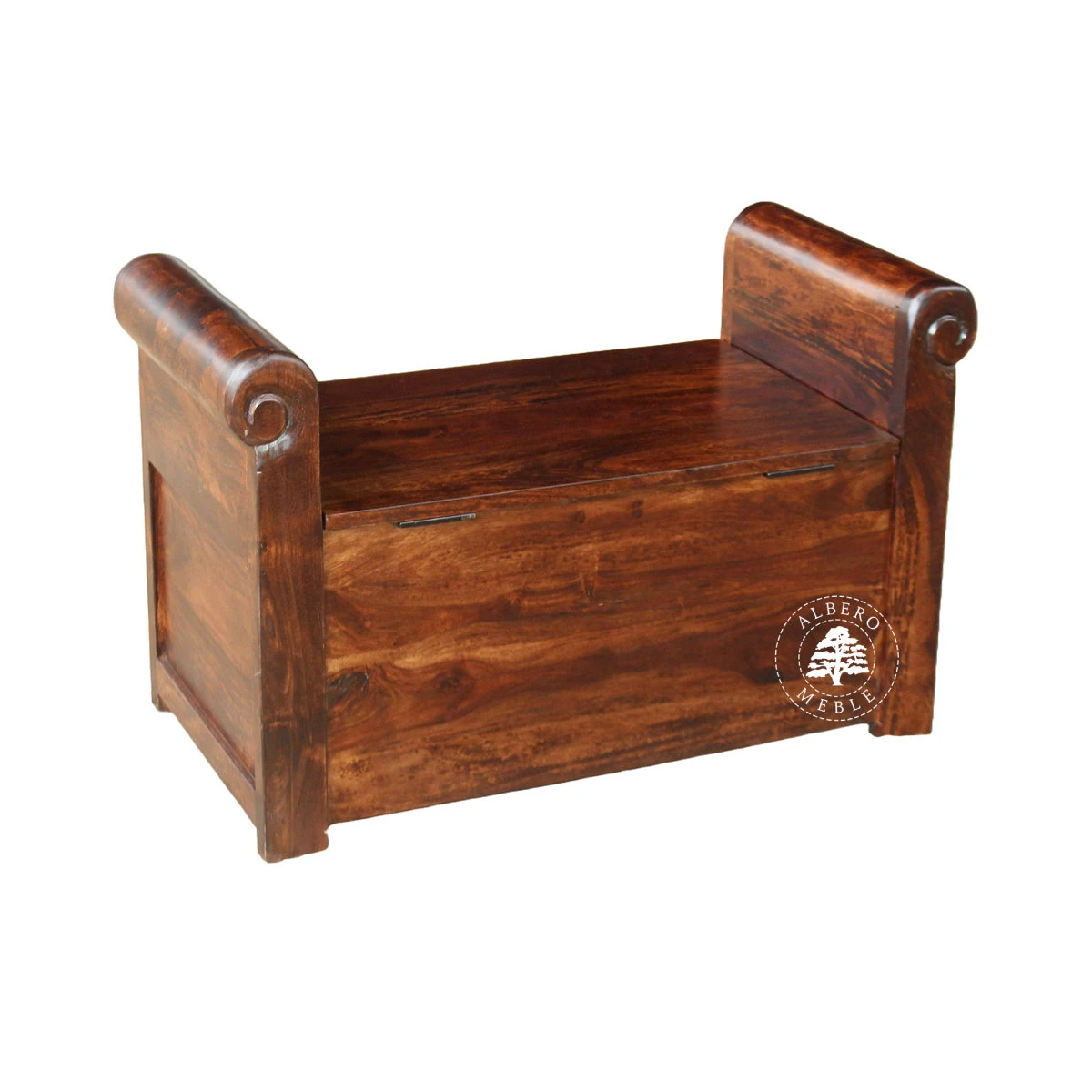 Mała skrzynia wykonana z drewna palisander indyjski