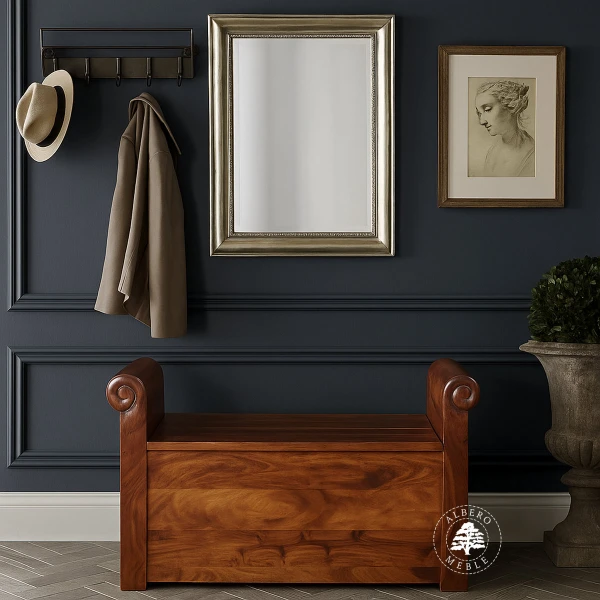 Mała skrzynia wykonana z drewna palisander indyjski