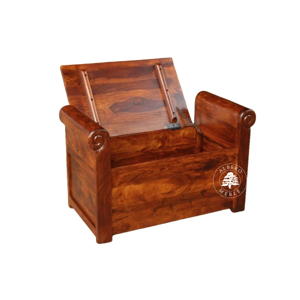 Mała skrzynia wykonana z drewna palisander indyjski