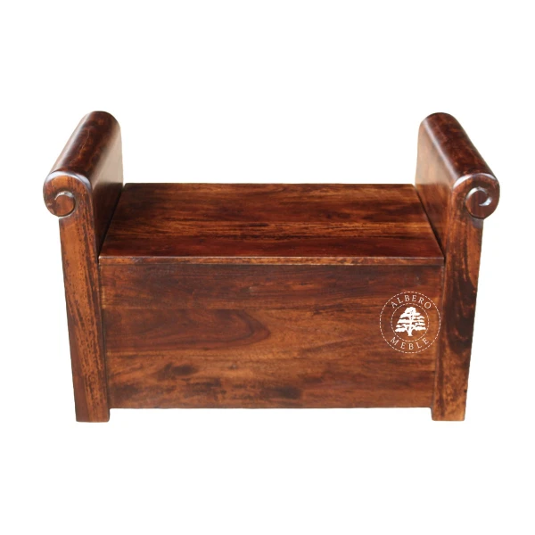 Mała skrzynia wykonana z drewna palisander indyjski