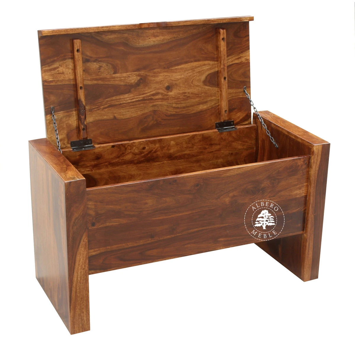 Nowoczesna skrzynia z drewna litego palisander na obuwie do 