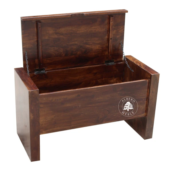 Nowoczesna skrzynia z drewna litego palisander na obuwie do 