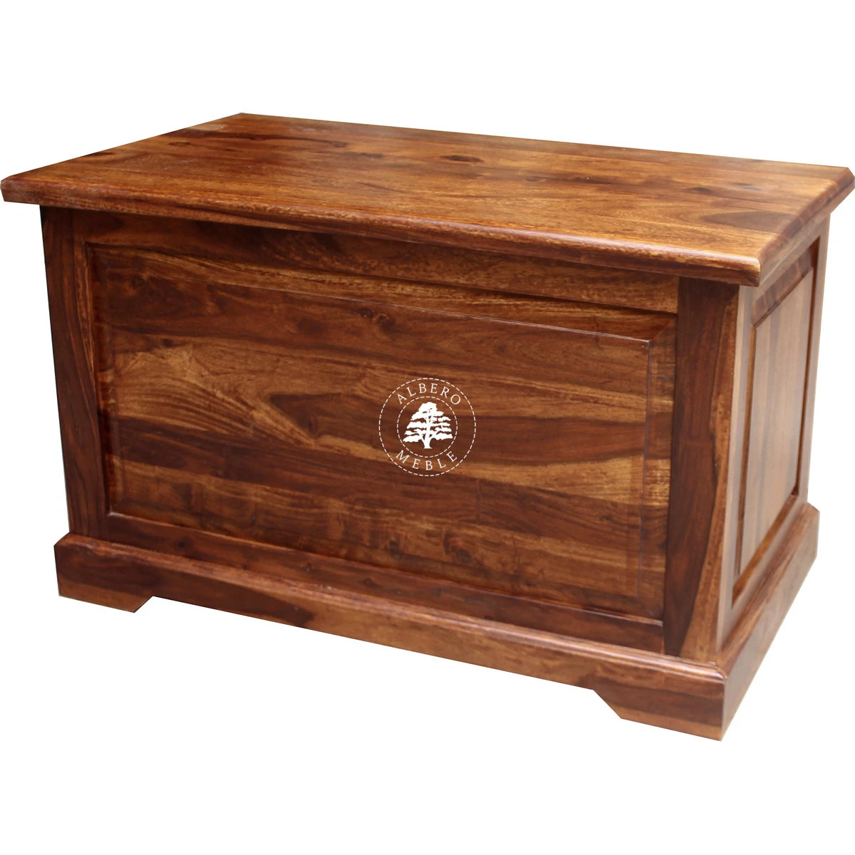 Kolonialna wysoka skrzynia z drewna litego palisander do syp