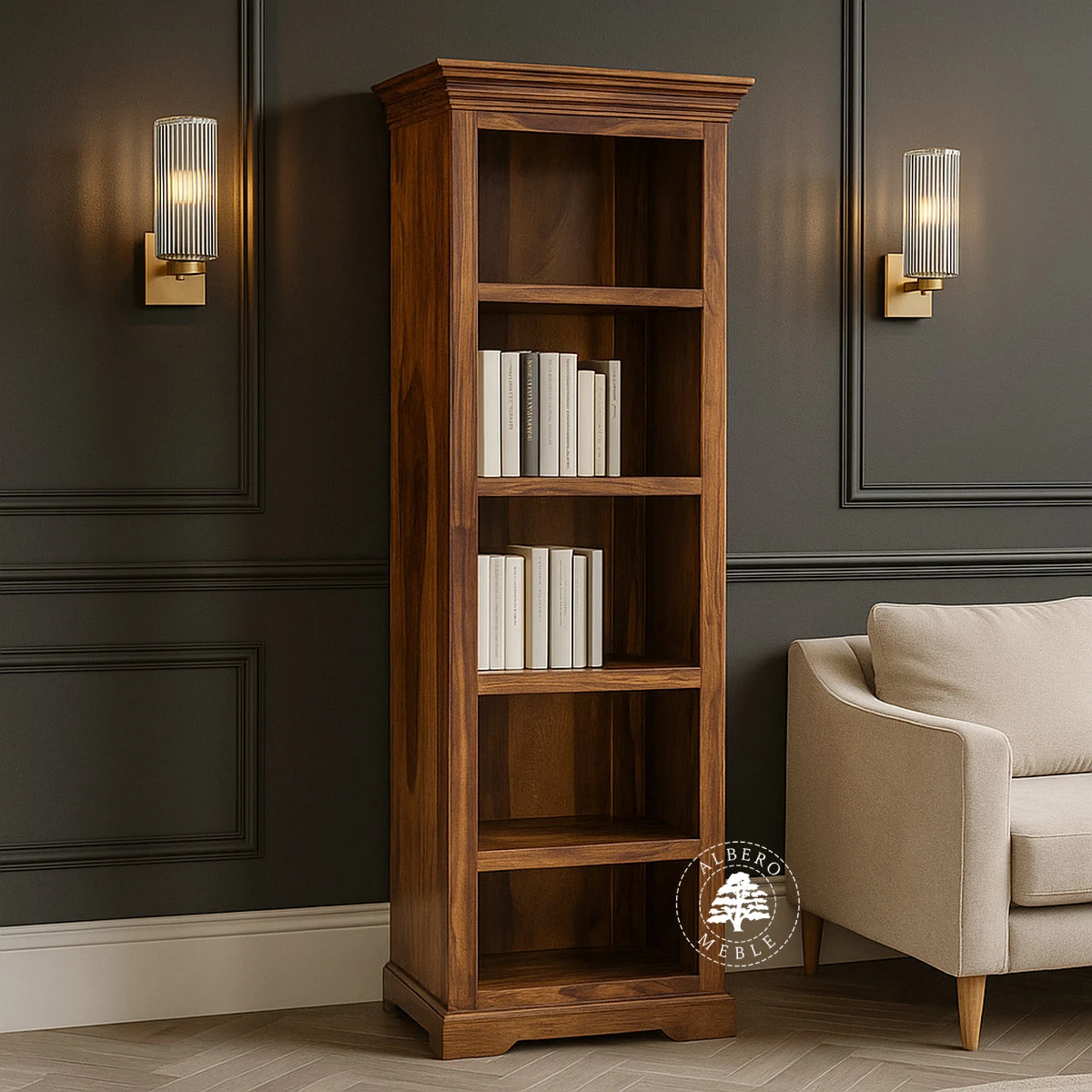 Klasyczny Wąski Regał Biurowy