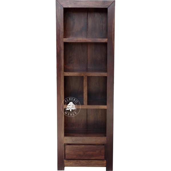 Wąski Regał Drewniany w Nowoczesnym Designie