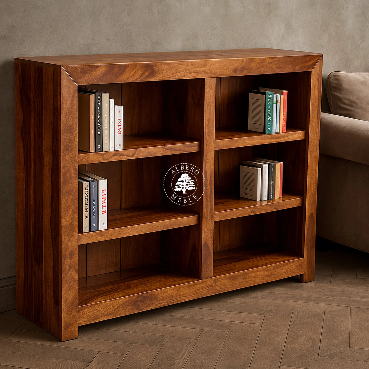 Niski Regał Drewniany do Pokoju