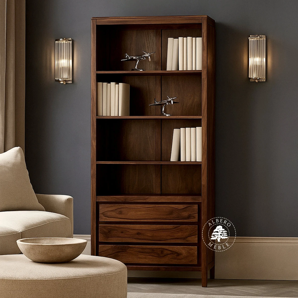 Regał CITY z drewna palisandrowego