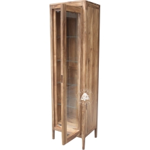 Wąska Witryna na nóżkach z naturalnego drewna