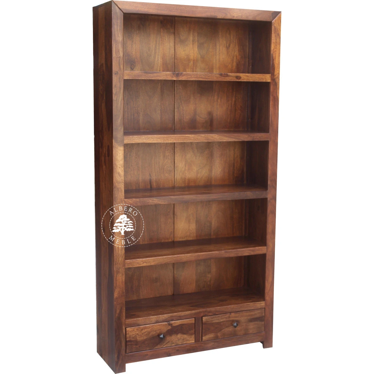 Płytki Regał Modernistyczny z Drewna litego z Szufladami