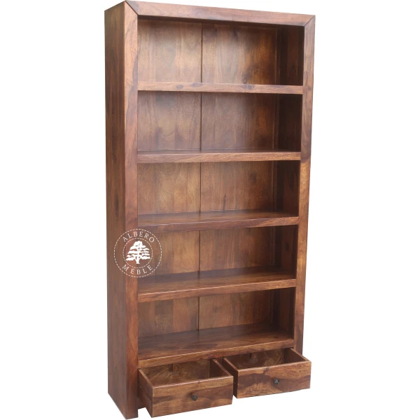 Płytki Regał Modernistyczny z Drewna litego z Szufladami