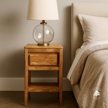 Szafka nocna CITY na nóżkach z naturalnego drewna palisand