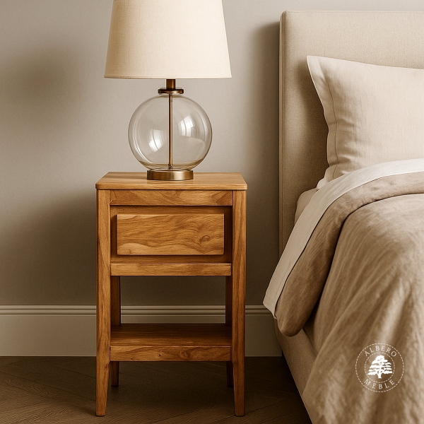 Szafka nocna CITY na nóżkach z naturalnego drewna palisand