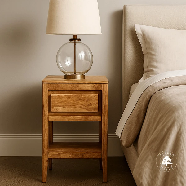 Szafka nocna CITY na nóżkach z naturalnego drewna palisand