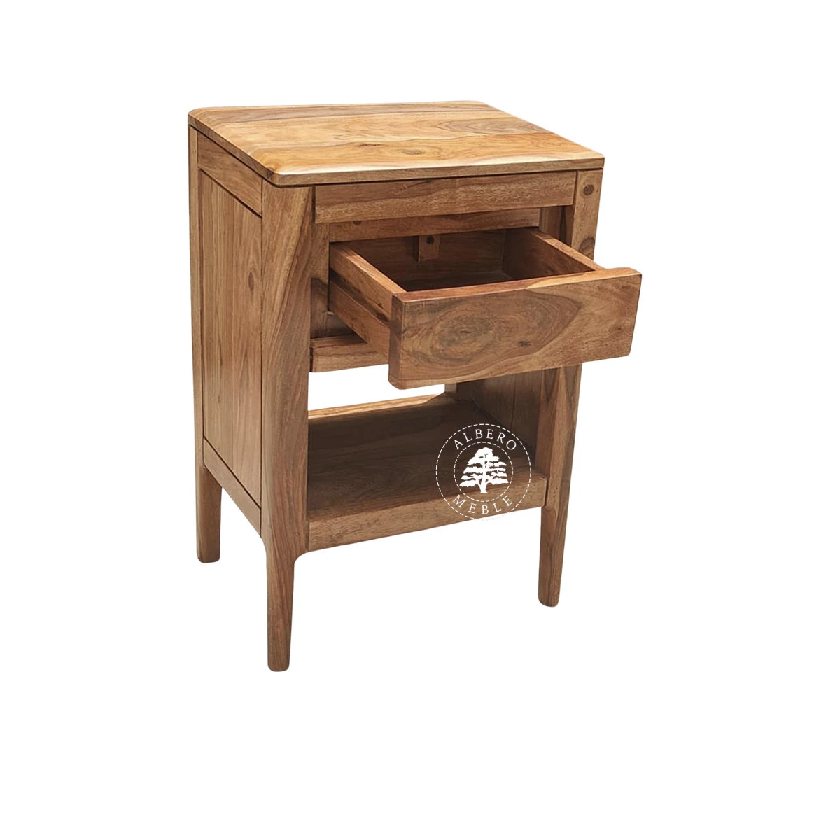 Szafka nocna CITY na nóżkach z naturalnego drewna palisand