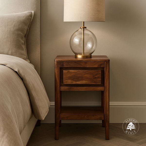 Szafka nocna CITY na nóżkach z naturalnego drewna palisand