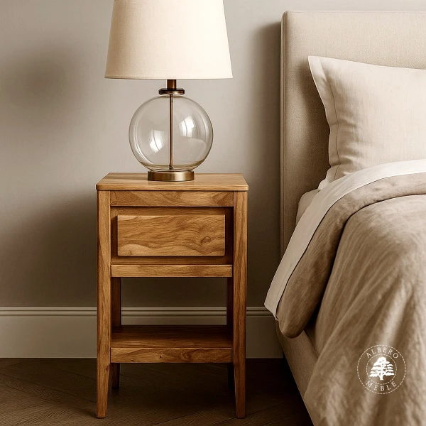 Szafka nocna CITY na nóżkach z naturalnego drewna palisand