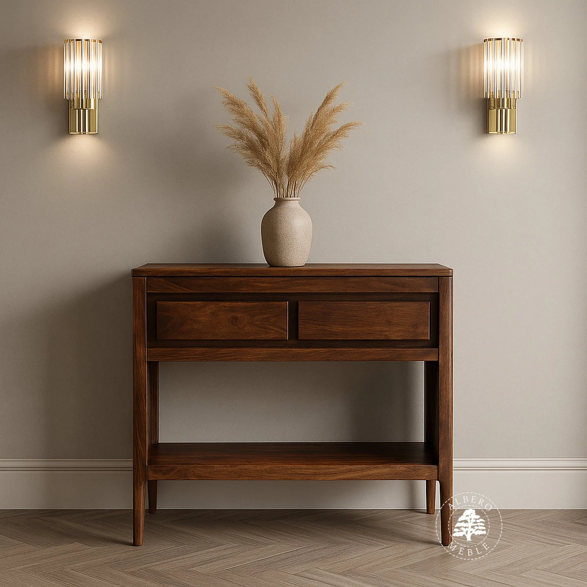 Konsola CITY na nóżkach z naturalnego drewna