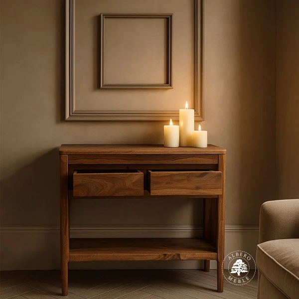 Konsola CITY na nóżkach z naturalnego drewna