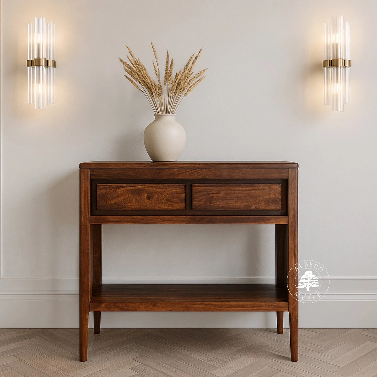 Konsola CITY na nóżkach z naturalnego drewna